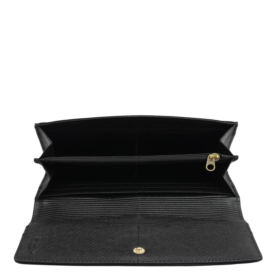 Franzy Leather Ladies Wallet - Black
