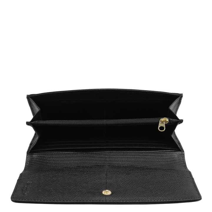 Franzy Leather Ladies Wallet - Black