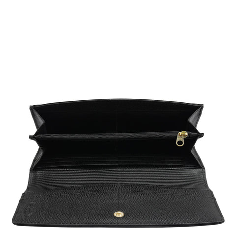 Franzy Leather Ladies Wallet - Black
