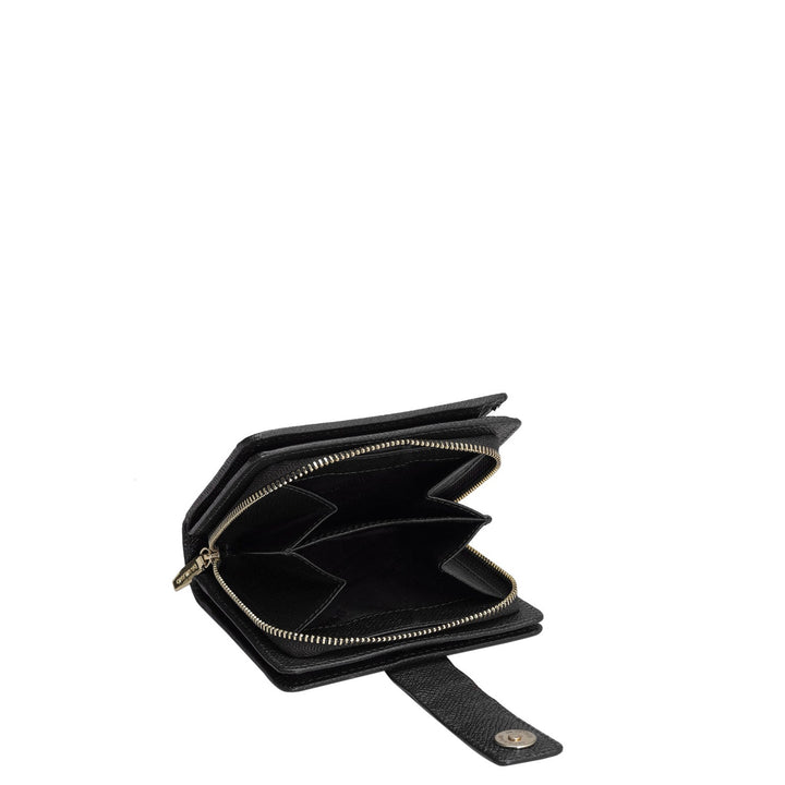 Croco Leather Ladies Wallet - Black