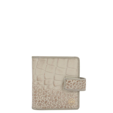 Croco Leather Ladies Wallet - Frost