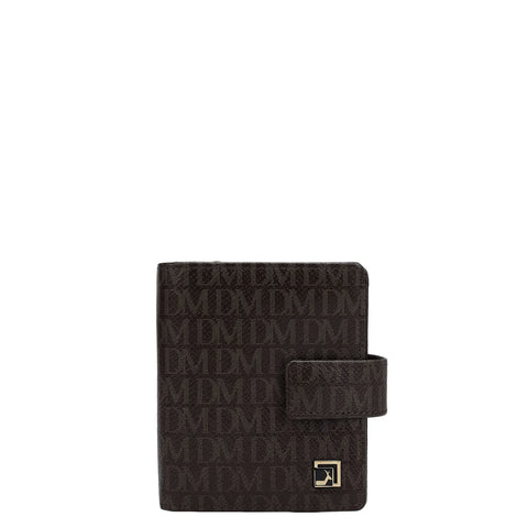 Monogram Leather Ladies Wallet - Chocolate