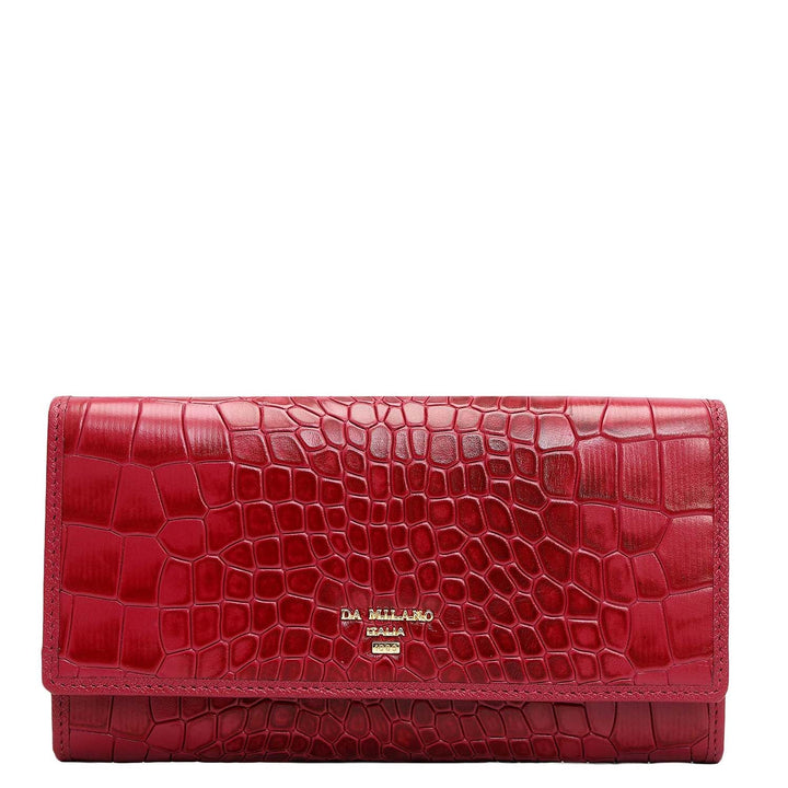 Croco Leather Ladies Wallet - Plumberry