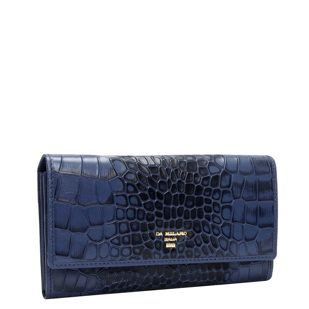 Croco Leather Ladies Wallet - Stardust
