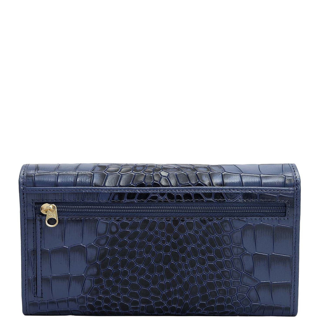 Croco Leather Ladies Wallet - Stardust