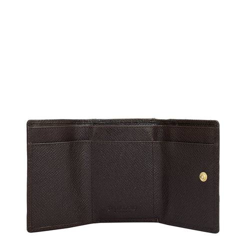 Da Milano Women's Leather Wallet - Croco Leather Ladies Wallet - Brown