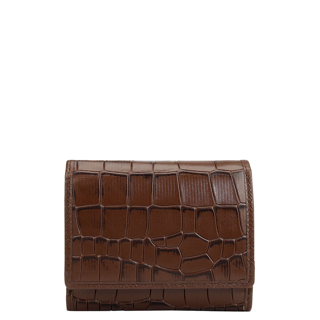 Croco Leather Ladies Wallet - Date