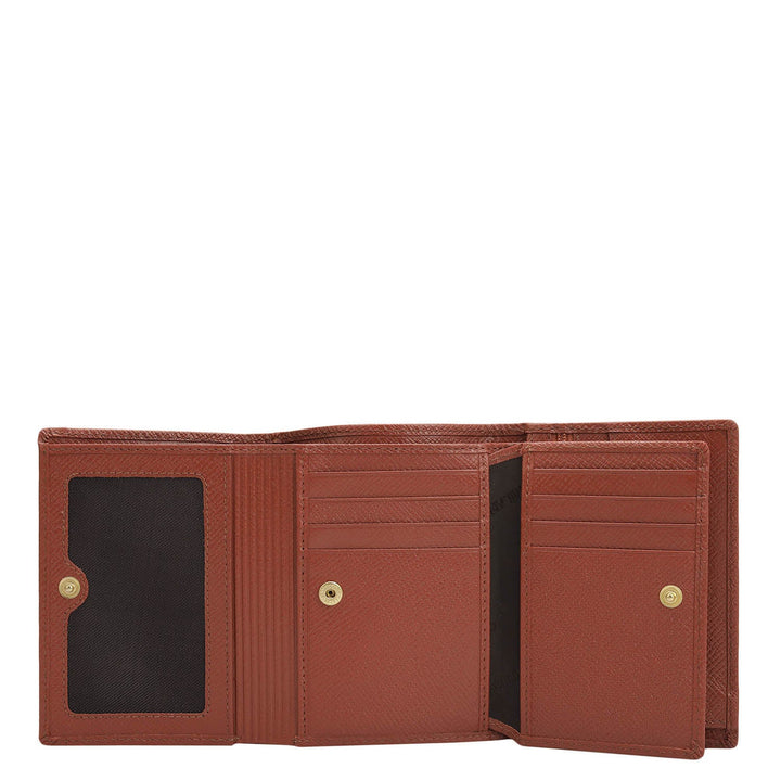 Croco Leather Ladies Wallet - Brick