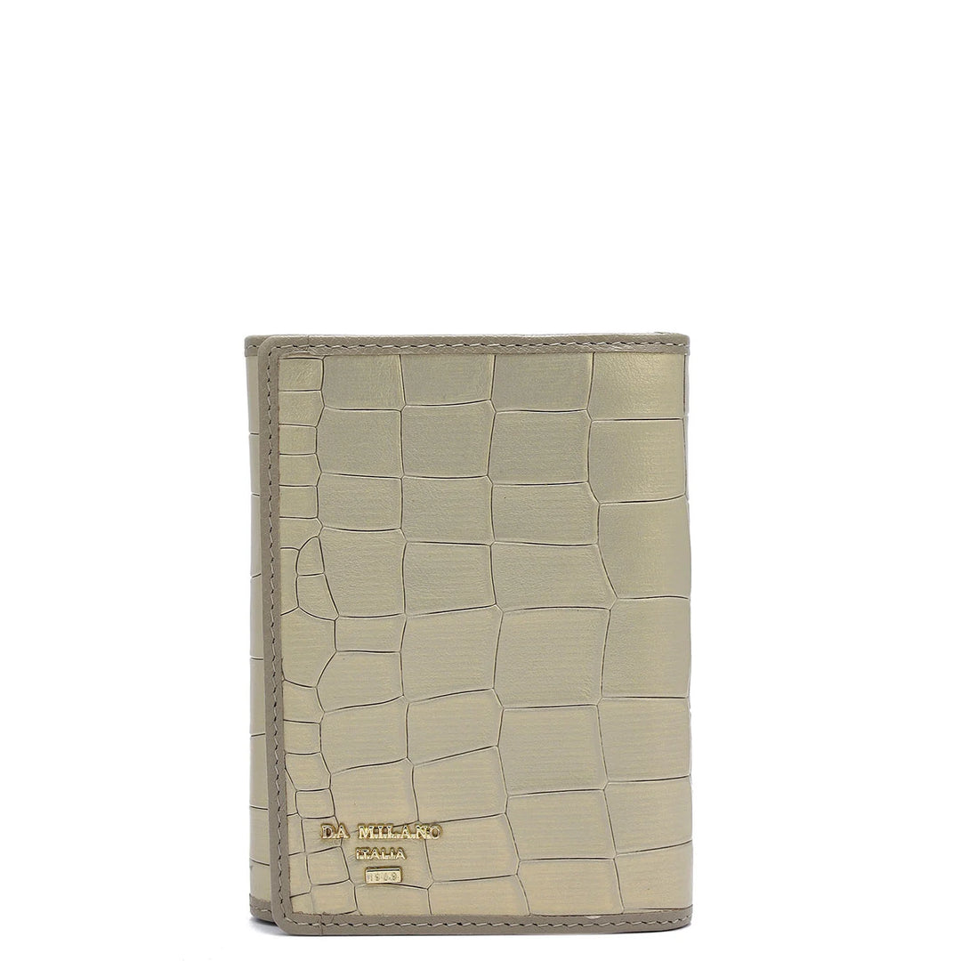 Croco Leather Ladies Wallet - Gold