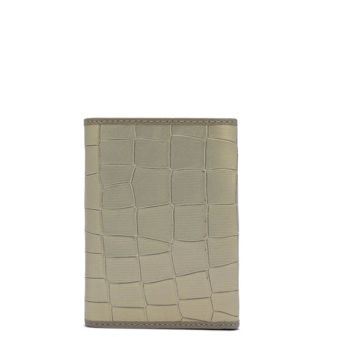 Croco Leather Ladies Wallet - Gold