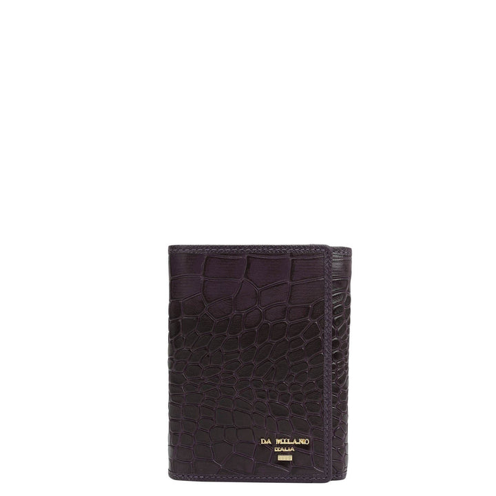 Croco Leather Ladies Wallet - Grapevine