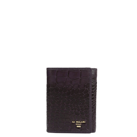 Croco Leather Ladies Wallet - Grapevine