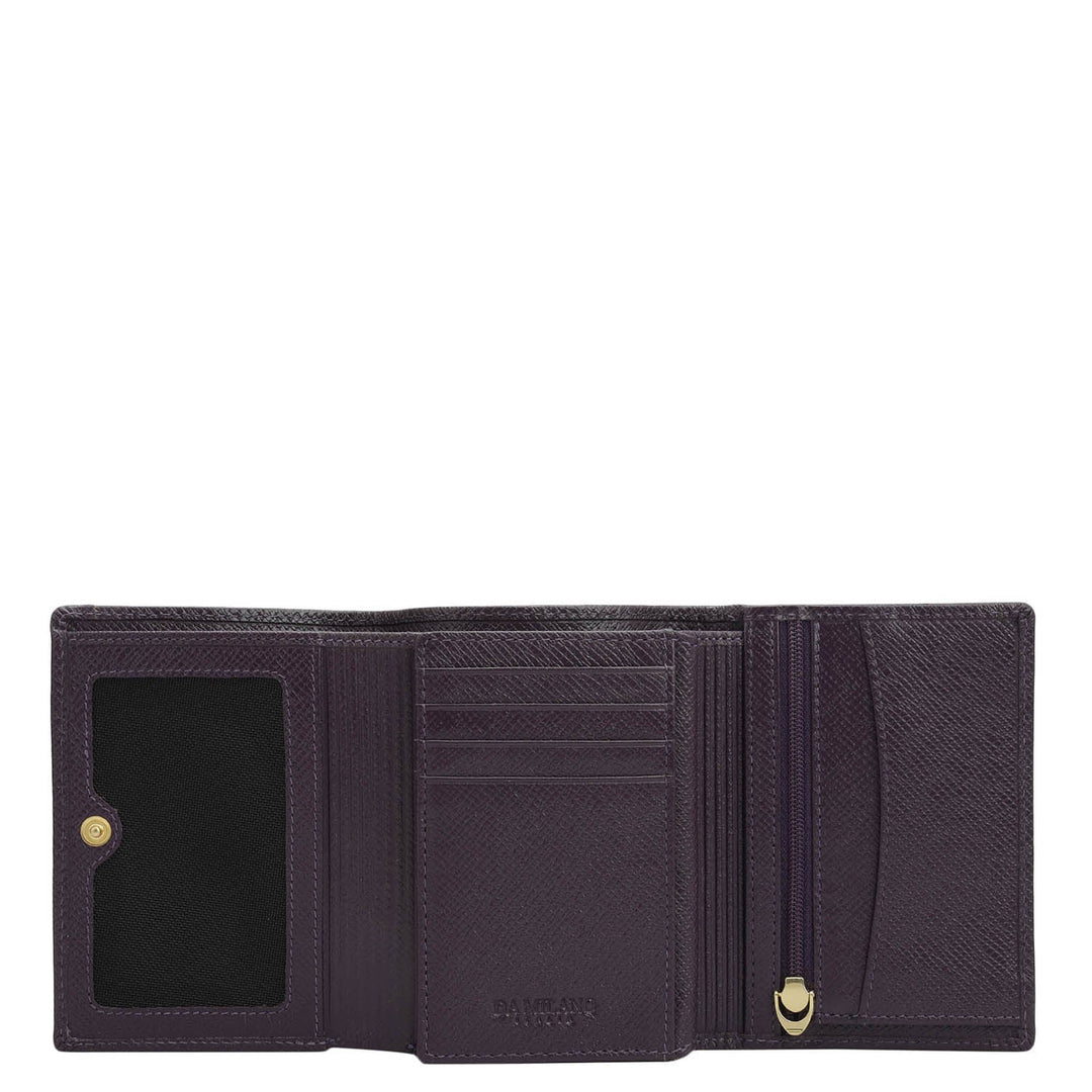 Croco Leather Ladies Wallet - Grapevine