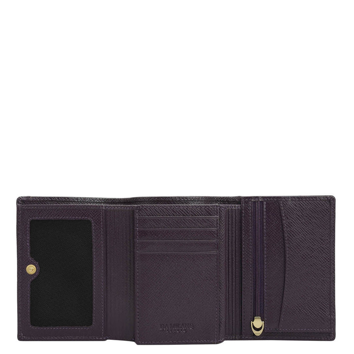 Croco Leather Ladies Wallet - Grapevine