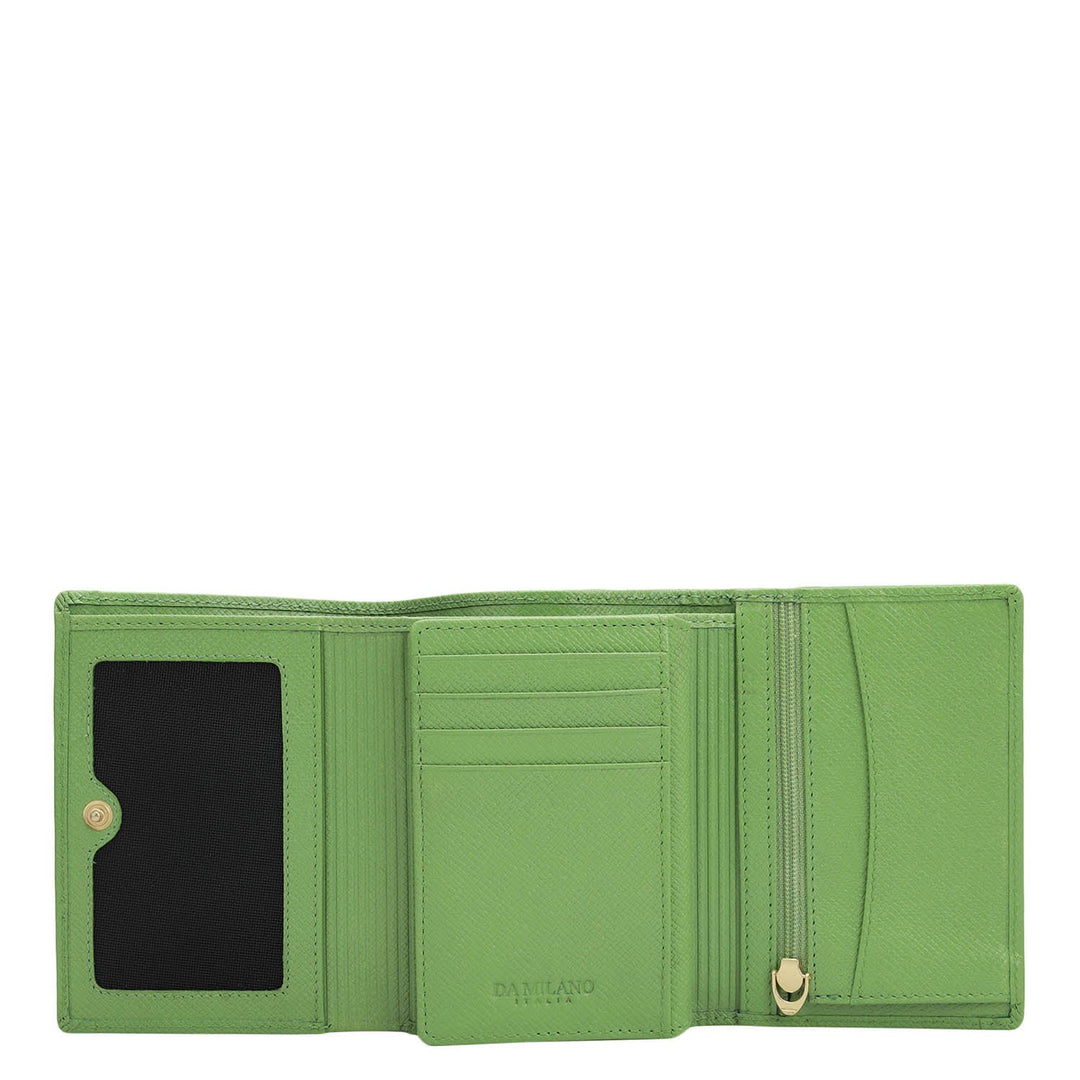 Croco Leather Ladies Wallet - Kiwi