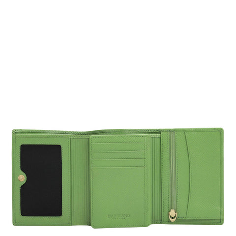 Croco Leather Ladies Wallet - Kiwi