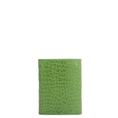 Croco Leather Ladies Wallet - Kiwi