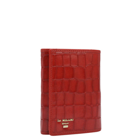 Croco Leather Ladies Wallet - Red