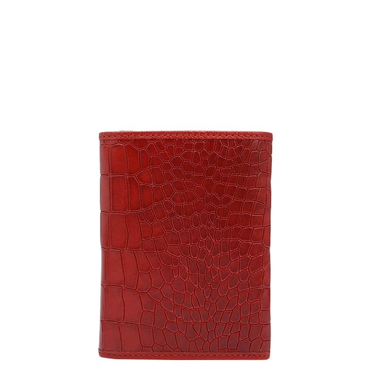 Croco Leather Ladies Wallet - Red