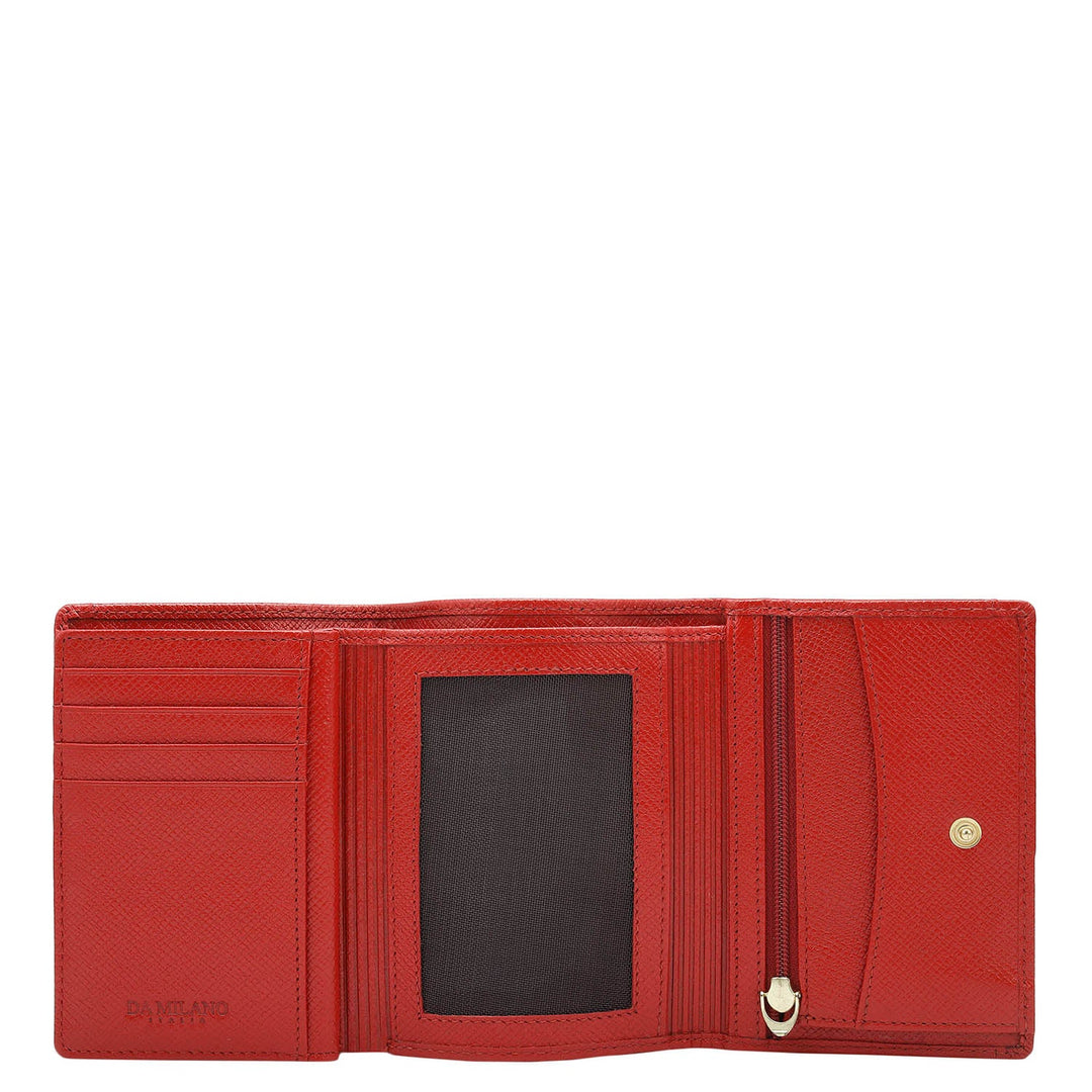 Croco Leather Ladies Wallet - Red