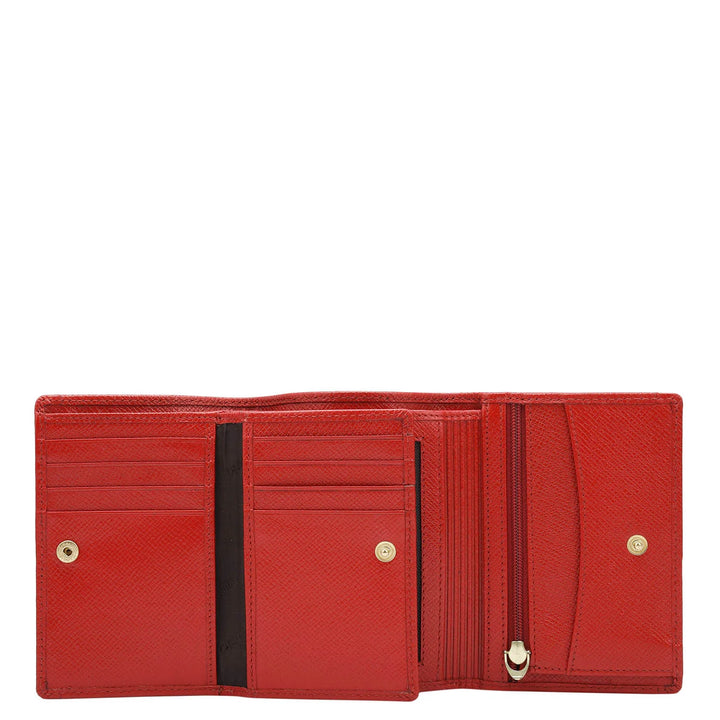 Croco Leather Ladies Wallet - Red