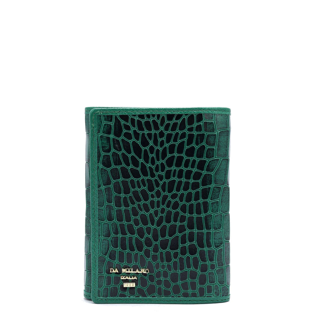 Croco Leather Ladies Wallet - Sea Weed