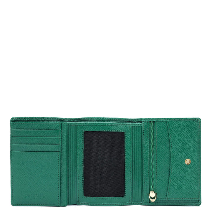 Croco Leather Ladies Wallet - Sea Weed