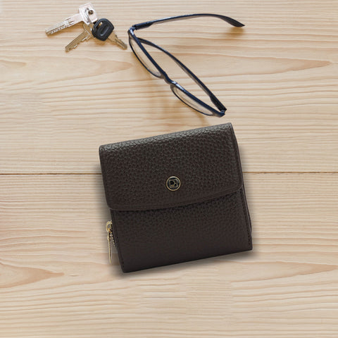 Da Milano Women's Leather Wallet - Wax Leather Ladies Wallet - Date