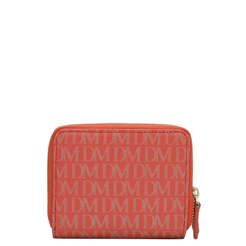 Monogram Leather Ladies Wallet - Corallo