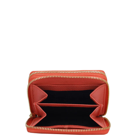 Monogram Leather Ladies Wallet - Corallo