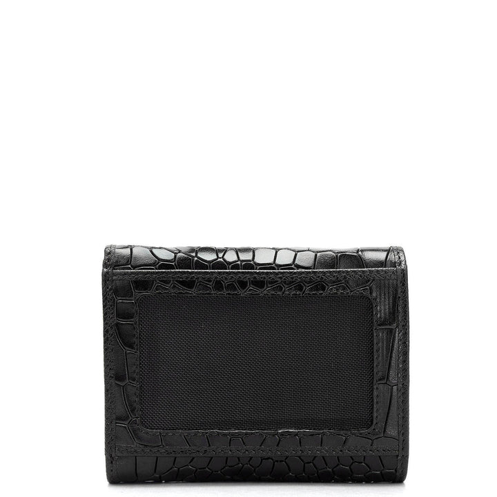 Croco Leather Ladies Wallet - Black