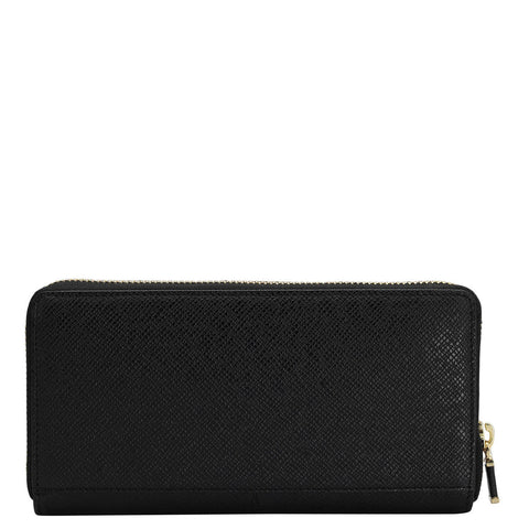 Da Milano Women's Leather Wallet - Franzy Leather Ladies Wallet - Black