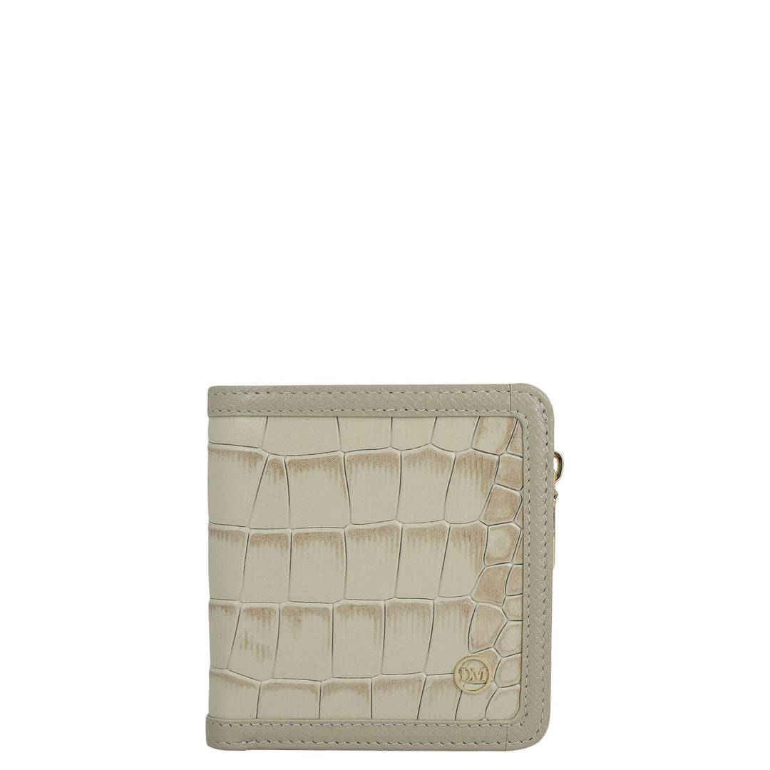 Croco Leather Ladies Wallet - Frost