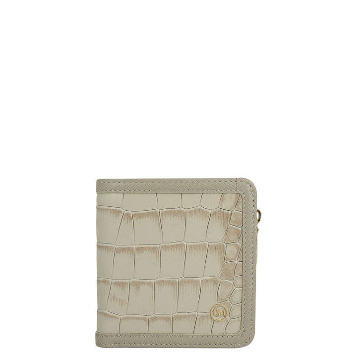 Croco Leather Ladies Wallet - Frost