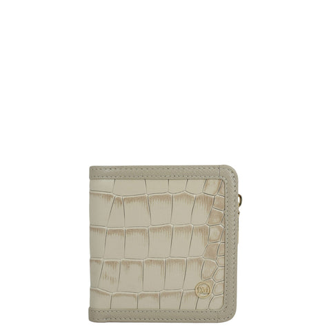 Croco Leather Ladies Wallet - Frost