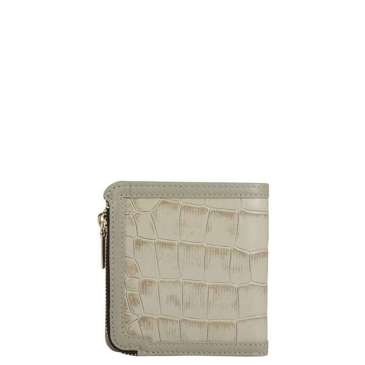 Croco Leather Ladies Wallet - Frost
