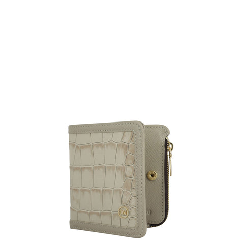 Croco Leather Ladies Wallet - Frost