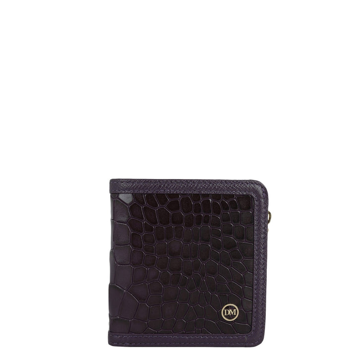 Croco Leather Ladies Wallet - Grapevine