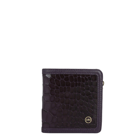 Croco Leather Ladies Wallet - Grapevine