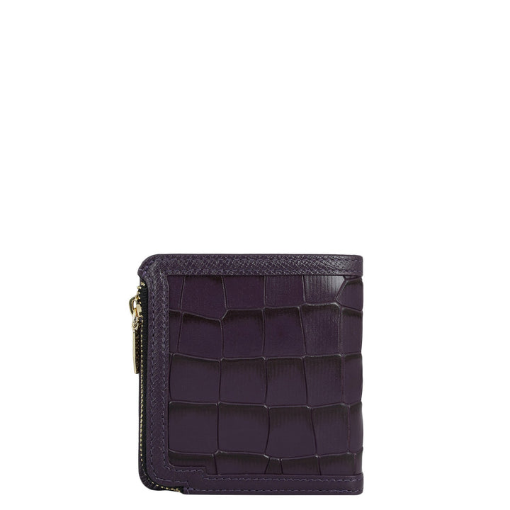 Croco Leather Ladies Wallet - Grapevine