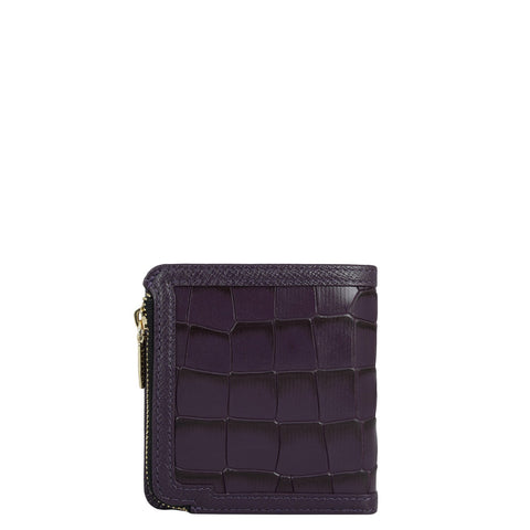Croco Leather Ladies Wallet - Grapevine