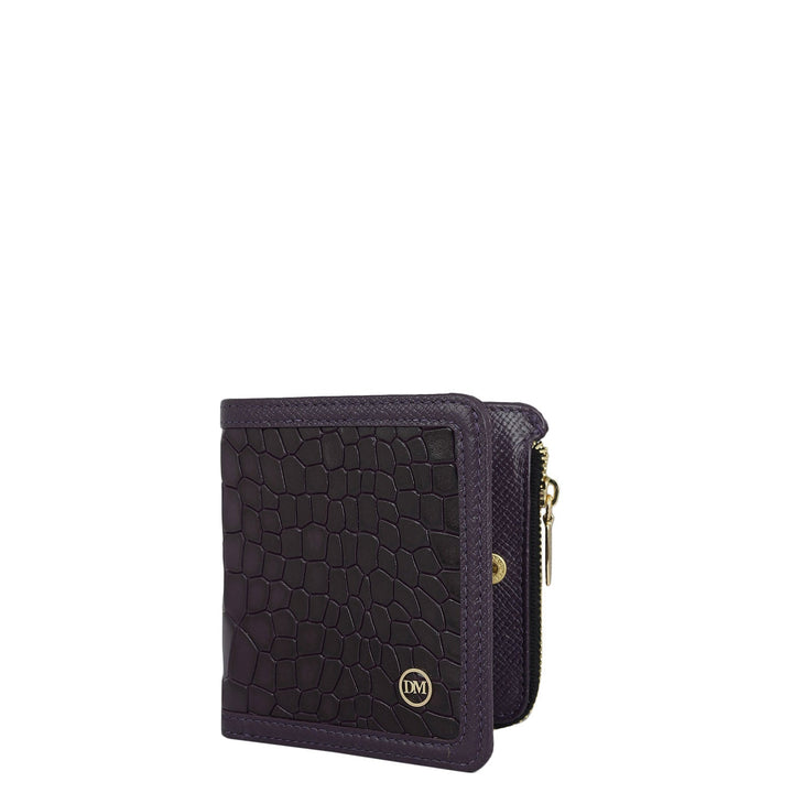 Croco Leather Ladies Wallet - Grapevine
