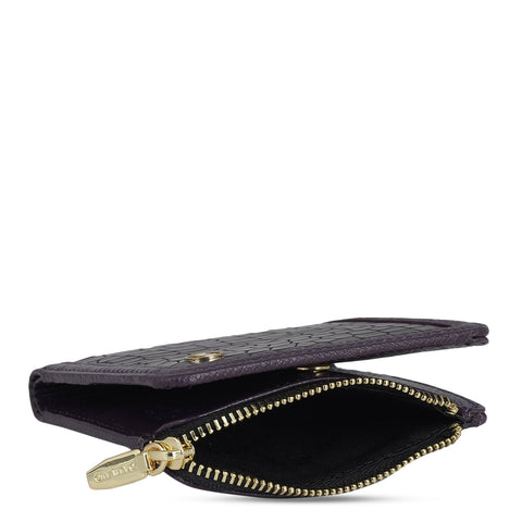 Croco Leather Ladies Wallet - Grapevine