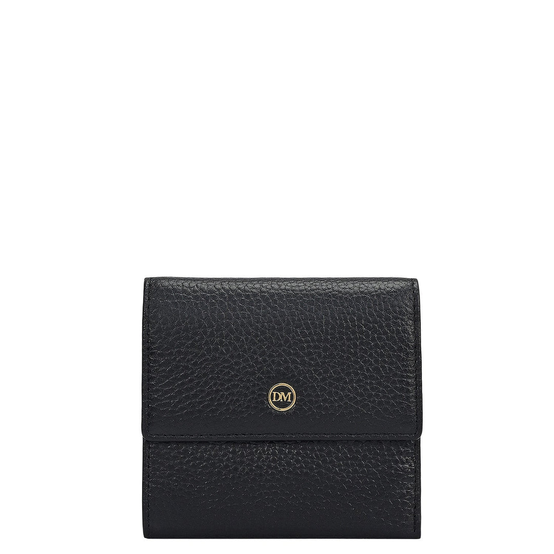 Wax Leather Ladies Wallet - Black