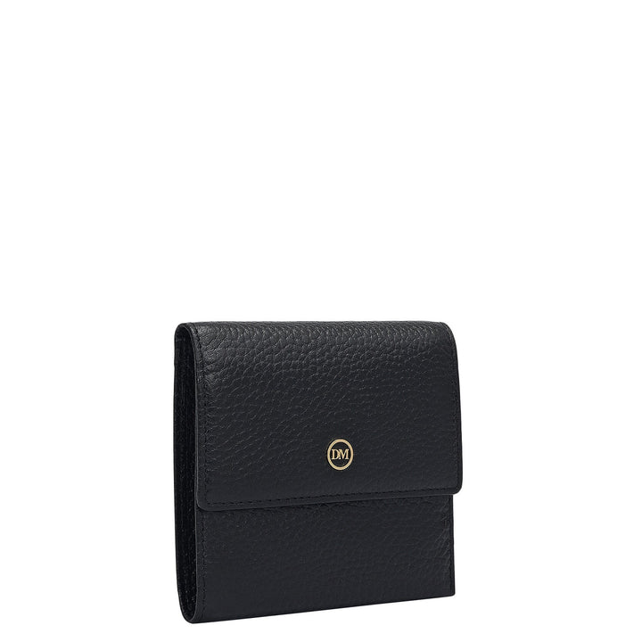 Wax Leather Ladies Wallet - Black