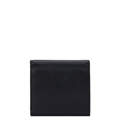 Wax Leather Ladies Wallet - Black