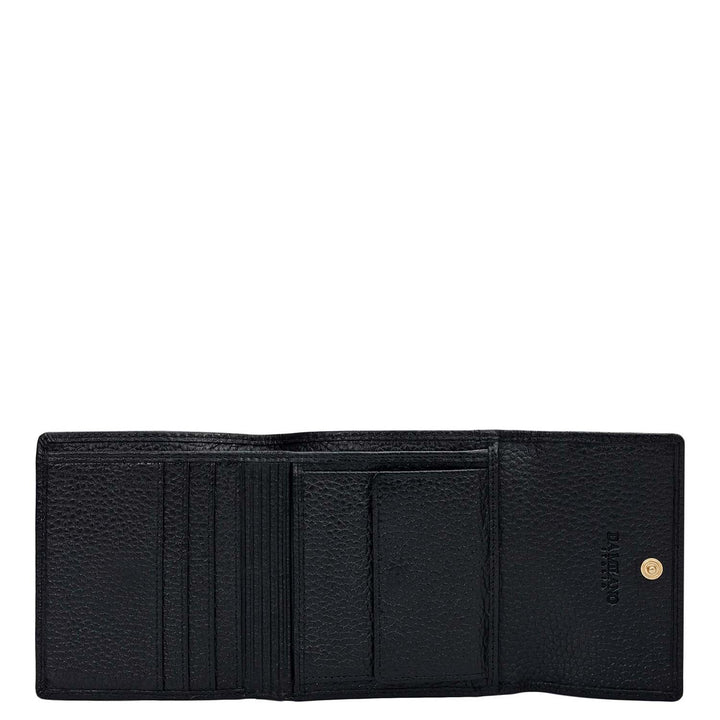 Wax Leather Ladies Wallet - Black