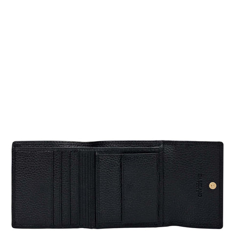Wax Leather Ladies Wallet - Black