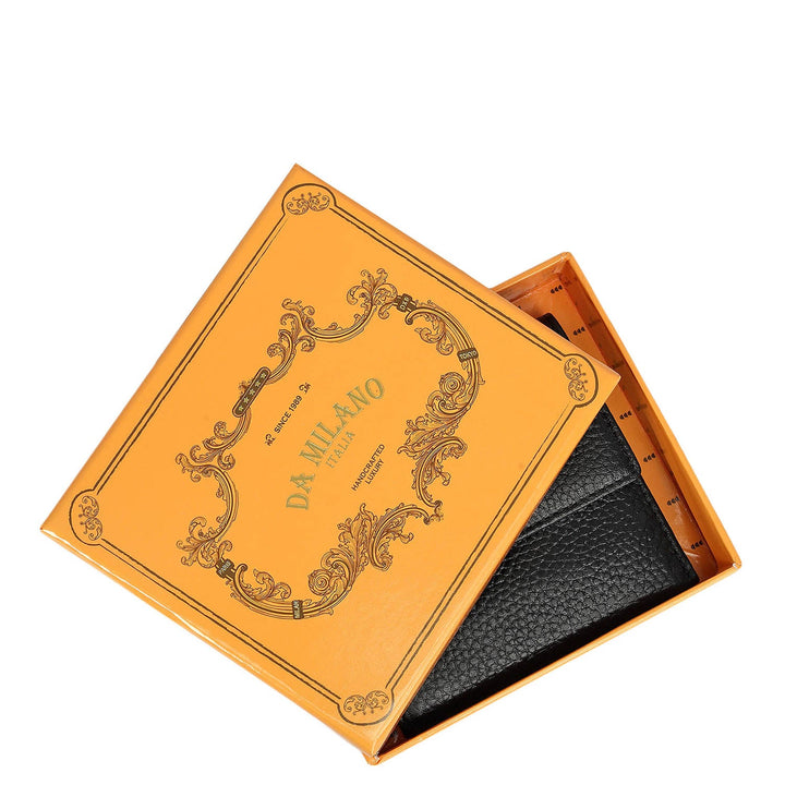 Wax Leather Ladies Wallet - Black