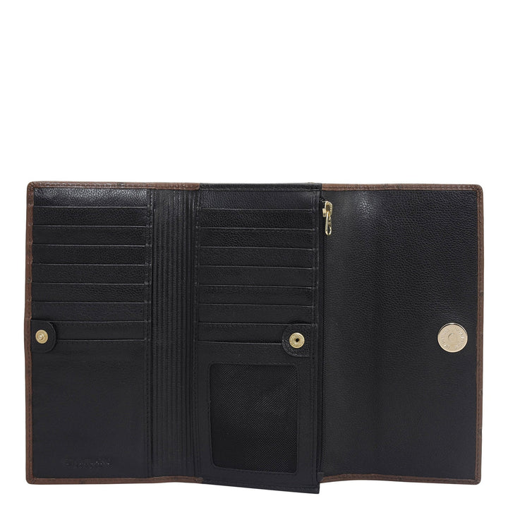 Ostrich Leather Ladies Wallet - Brown
